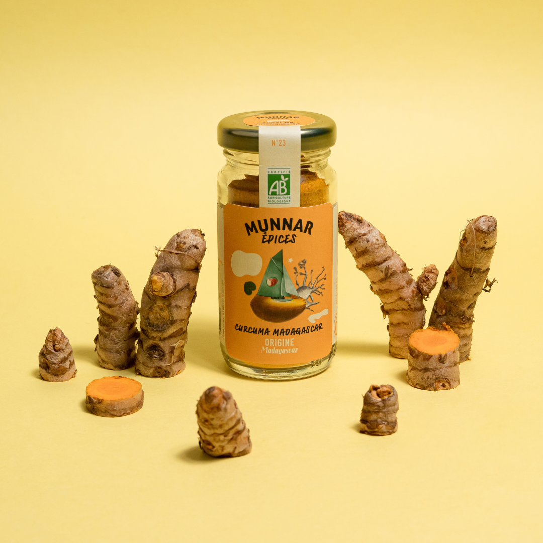 Munnar Épices - bio - curcuma - healthy - bienfaits - origine Madagascar - direct producteur
