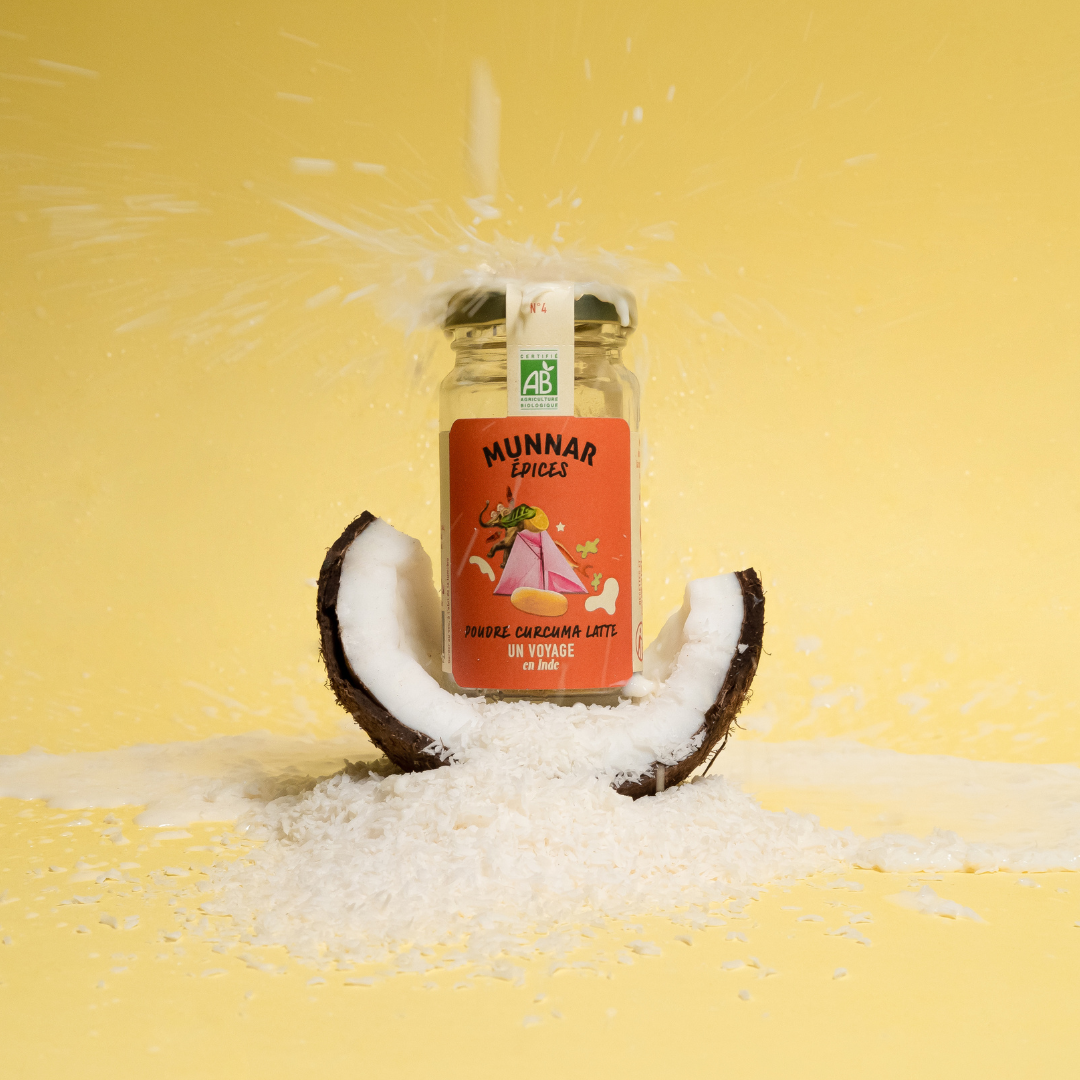 Munnar Épices - bio - Curcuma Latte - Lait d'Or - NYC - mélange d'épices - kérala - healthy - bienfaits - origine Inde - direct producteur