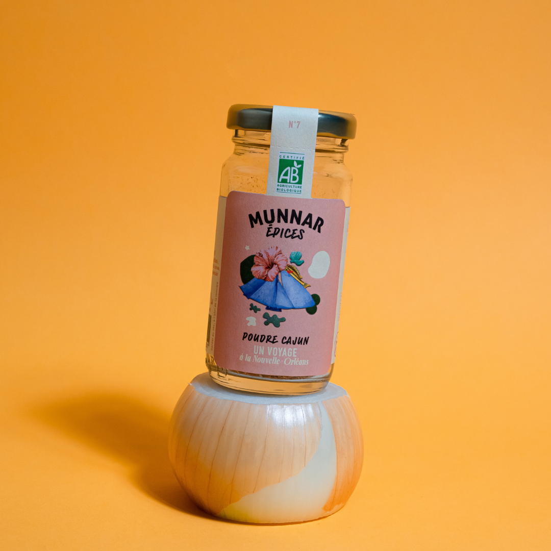 Munnar Épices - bio - Poudre Cajun - tex mex - mélange d'épices - healthy - bienfaits - origine Nouvelle-Orléans - direct producteur