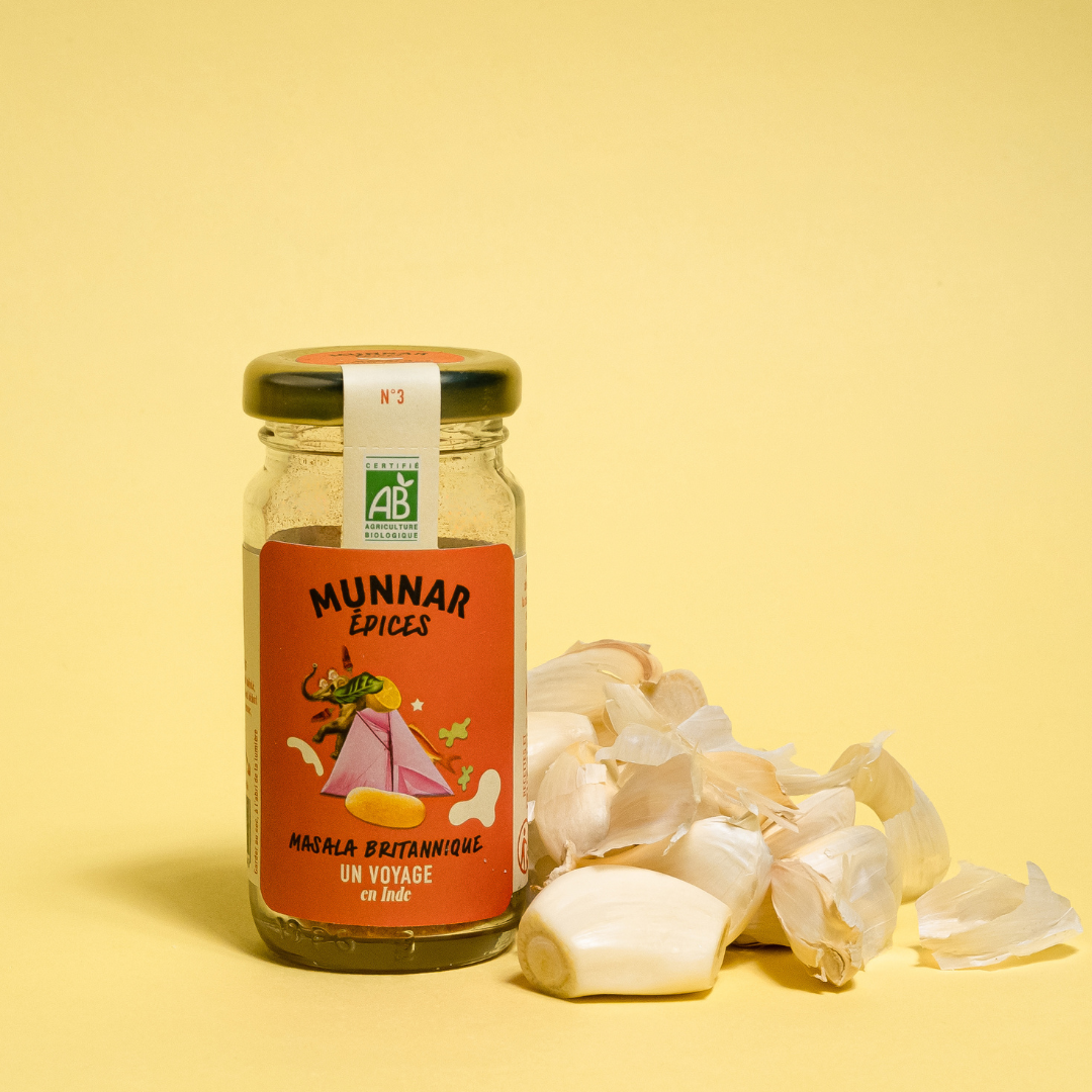 Munnar Épices - bio - Masala britannique - mélange d'épices - kérala - healthy - bienfaits - origine Inde - direct producteur