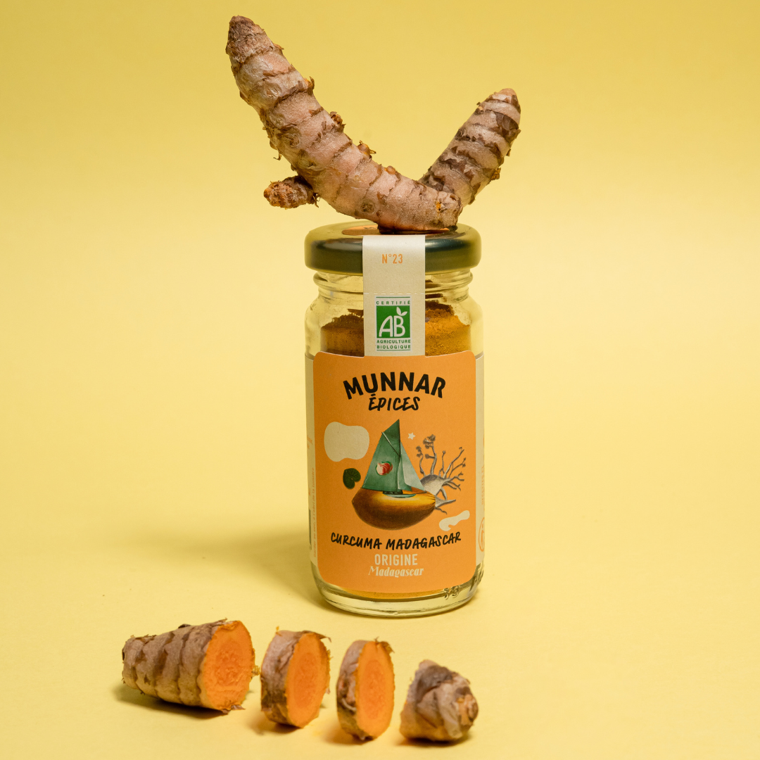 Munnar Épices - bio - curcuma - healthy - bienfaits - origine Madagascar - direct producteur