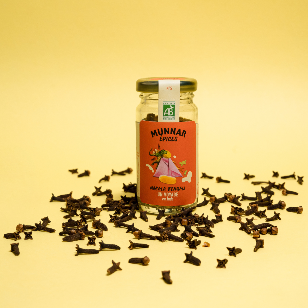 Munnar Épices - bio - Masala Bengali - mélange d'épices - kérala - healthy - bienfaits - origine Inde - direct producteur
