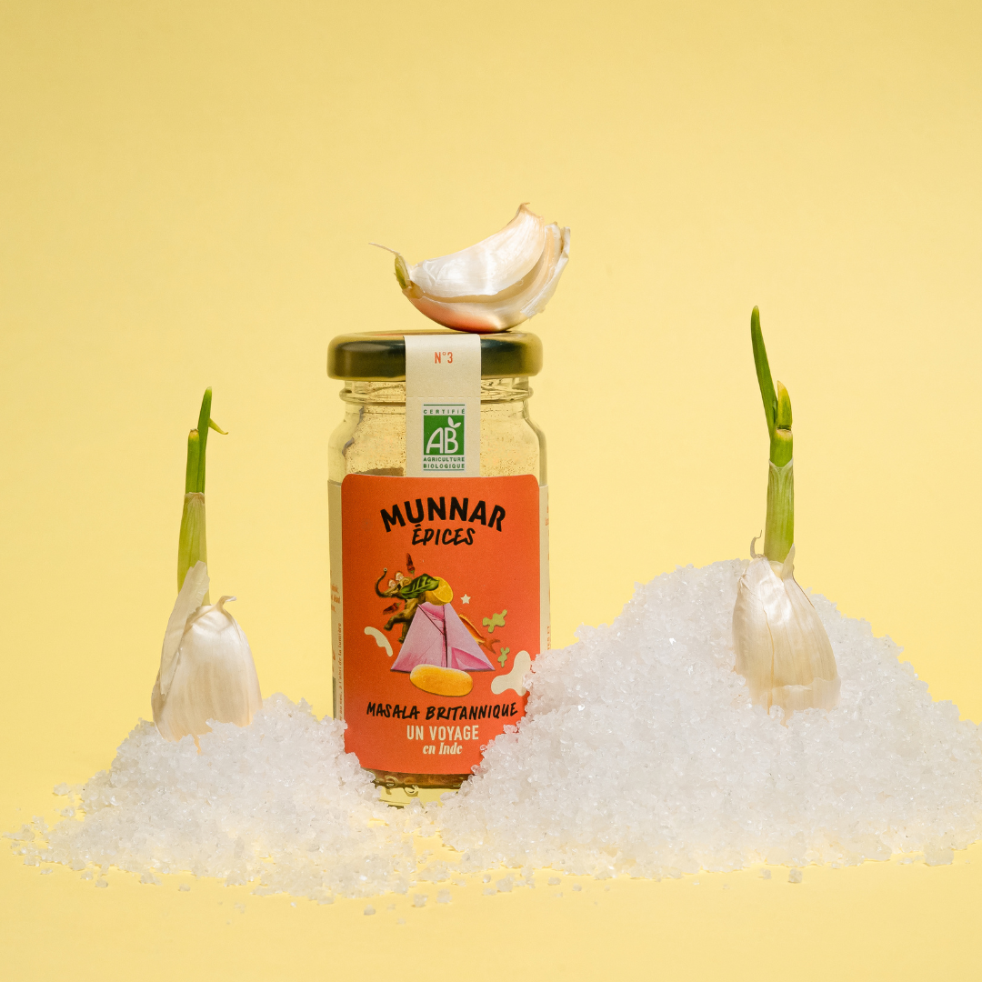 Munnar Épices - bio - Masala britannique - mélange d'épices - kérala - healthy - bienfaits - origine Inde - direct producteur
