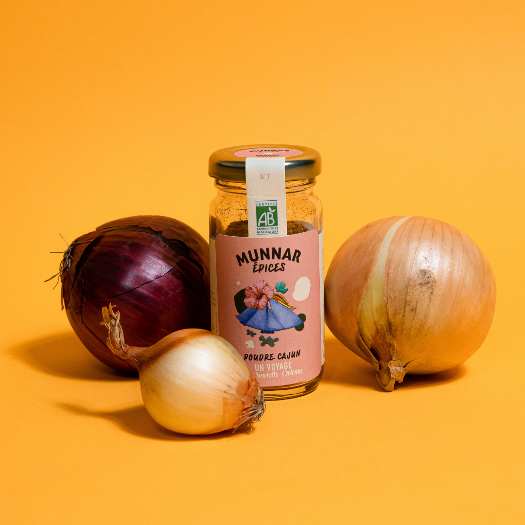 Munnar Épices - bio - Poudre Cajun - tex mex - mélange d'épices - healthy - bienfaits - origine Nouvelle-Orléans - direct producteur