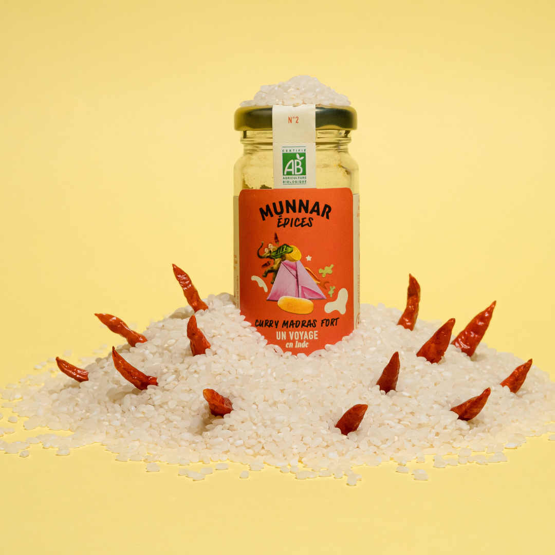 Munnar Épices - bio - curry madras fort - direct producteur